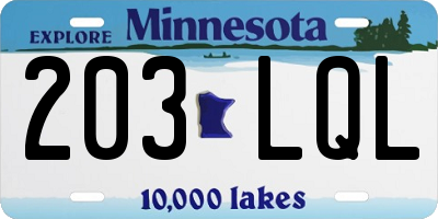 MN license plate 203LQL