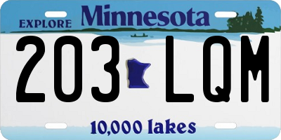 MN license plate 203LQM