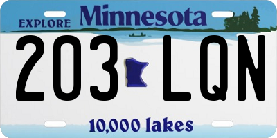 MN license plate 203LQN