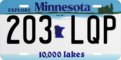 MN license plate 203LQP