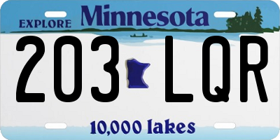 MN license plate 203LQR