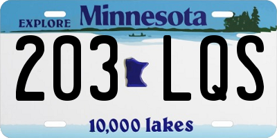 MN license plate 203LQS