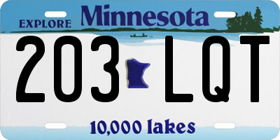 MN license plate 203LQT