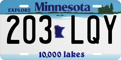 MN license plate 203LQY