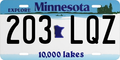 MN license plate 203LQZ