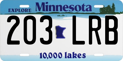 MN license plate 203LRB