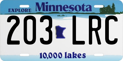 MN license plate 203LRC