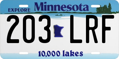 MN license plate 203LRF