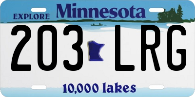 MN license plate 203LRG