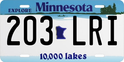 MN license plate 203LRI