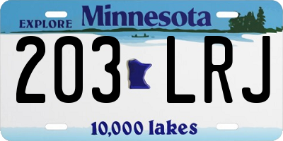 MN license plate 203LRJ