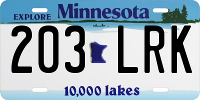 MN license plate 203LRK