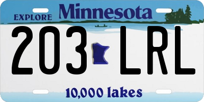 MN license plate 203LRL