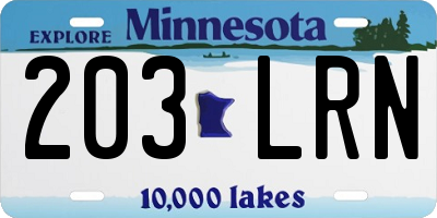 MN license plate 203LRN