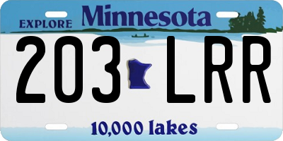 MN license plate 203LRR