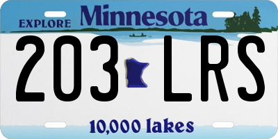 MN license plate 203LRS