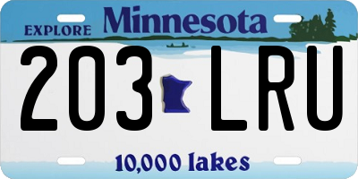 MN license plate 203LRU