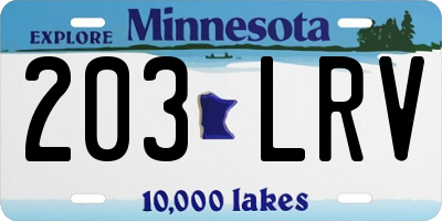 MN license plate 203LRV