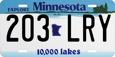 MN license plate 203LRY
