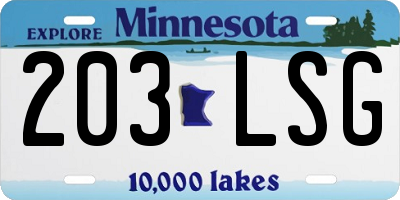 MN license plate 203LSG