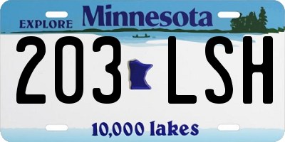MN license plate 203LSH