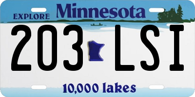 MN license plate 203LSI