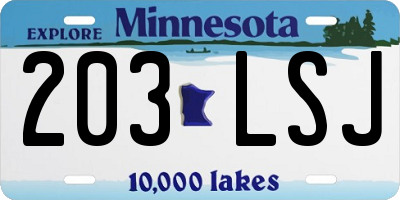 MN license plate 203LSJ