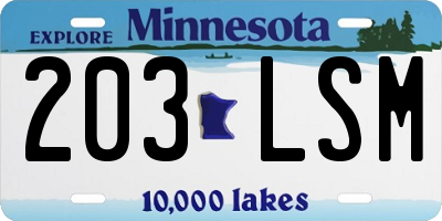MN license plate 203LSM