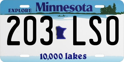 MN license plate 203LSO