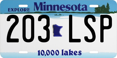 MN license plate 203LSP