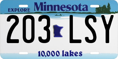 MN license plate 203LSY