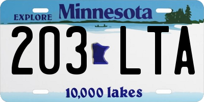 MN license plate 203LTA
