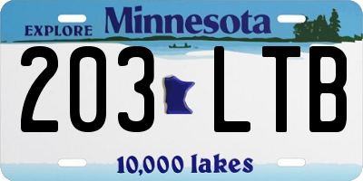 MN license plate 203LTB