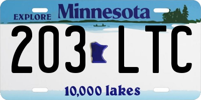 MN license plate 203LTC