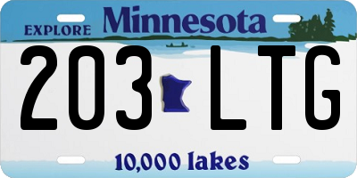MN license plate 203LTG