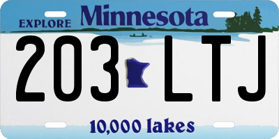 MN license plate 203LTJ