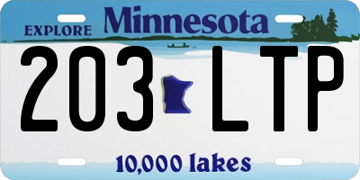 MN license plate 203LTP