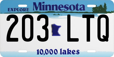 MN license plate 203LTQ