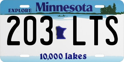 MN license plate 203LTS