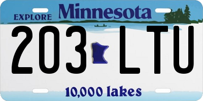 MN license plate 203LTU