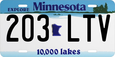 MN license plate 203LTV