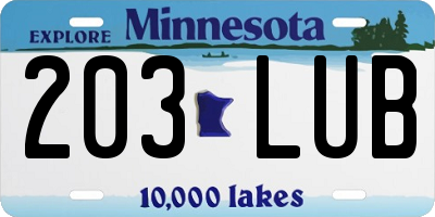MN license plate 203LUB