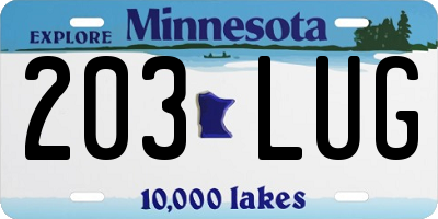 MN license plate 203LUG