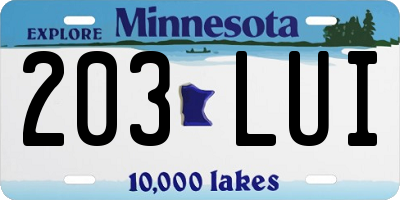 MN license plate 203LUI