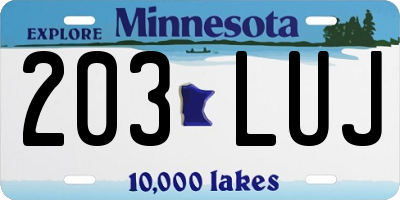 MN license plate 203LUJ