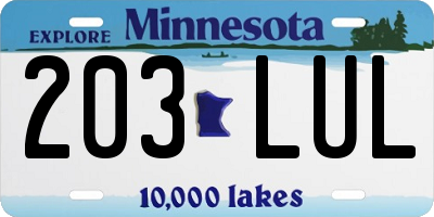 MN license plate 203LUL