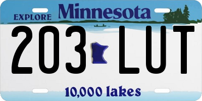 MN license plate 203LUT
