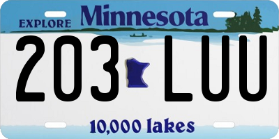 MN license plate 203LUU
