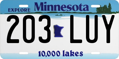 MN license plate 203LUY