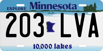 MN license plate 203LVA